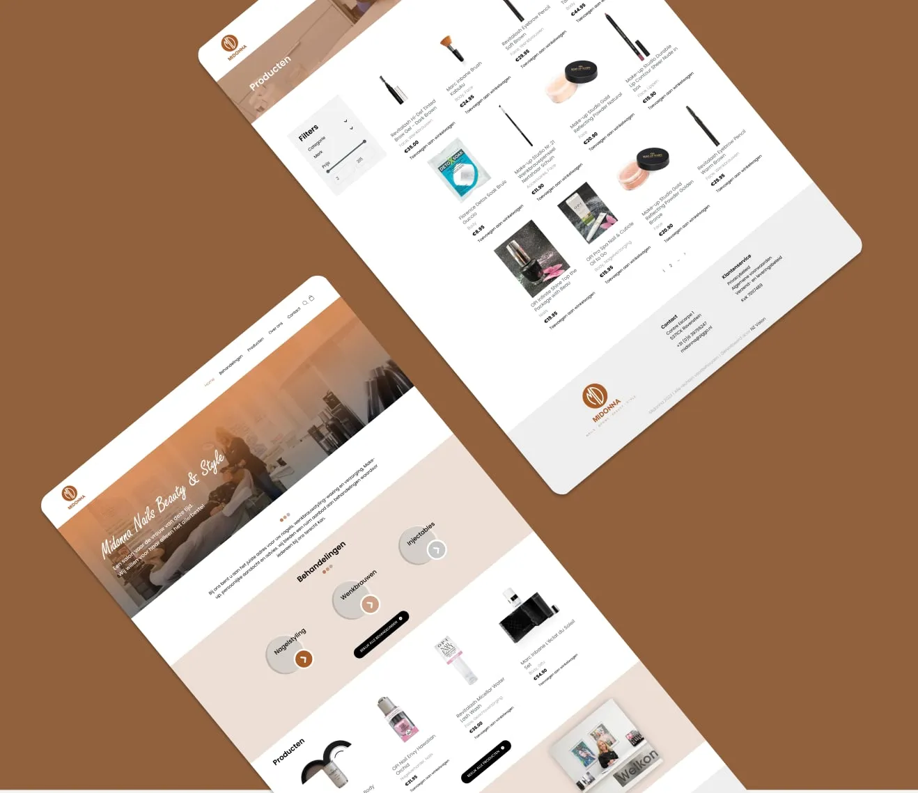 Midonna Beauty & Nails — WooCommerce-webshop met externe integraties